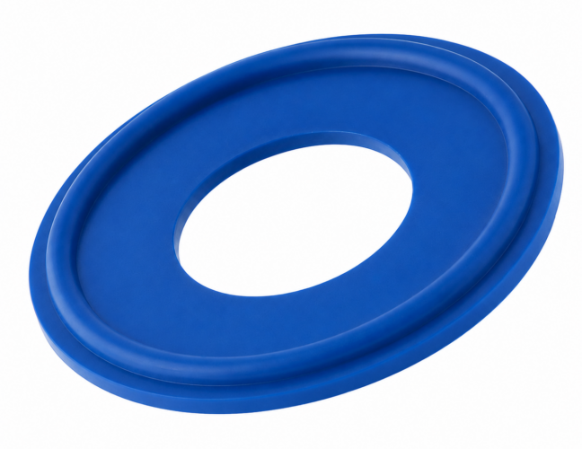 Blue Tri-Clamp gasket for hygienic sanitary process connections