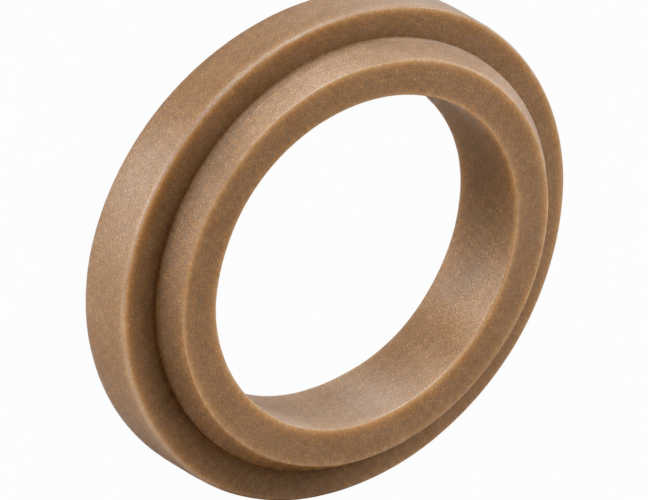 Bronze-coloured bronze-filled PTFE sealing ring