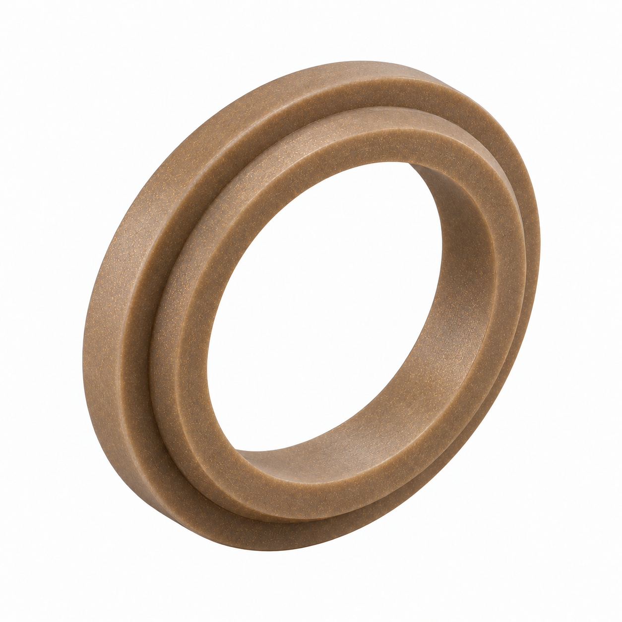 Bronze-coloured bronze-filled PTFE sealing ring