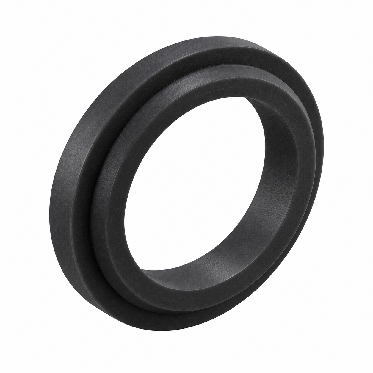 Black carbon-filled PTFE sealing ring