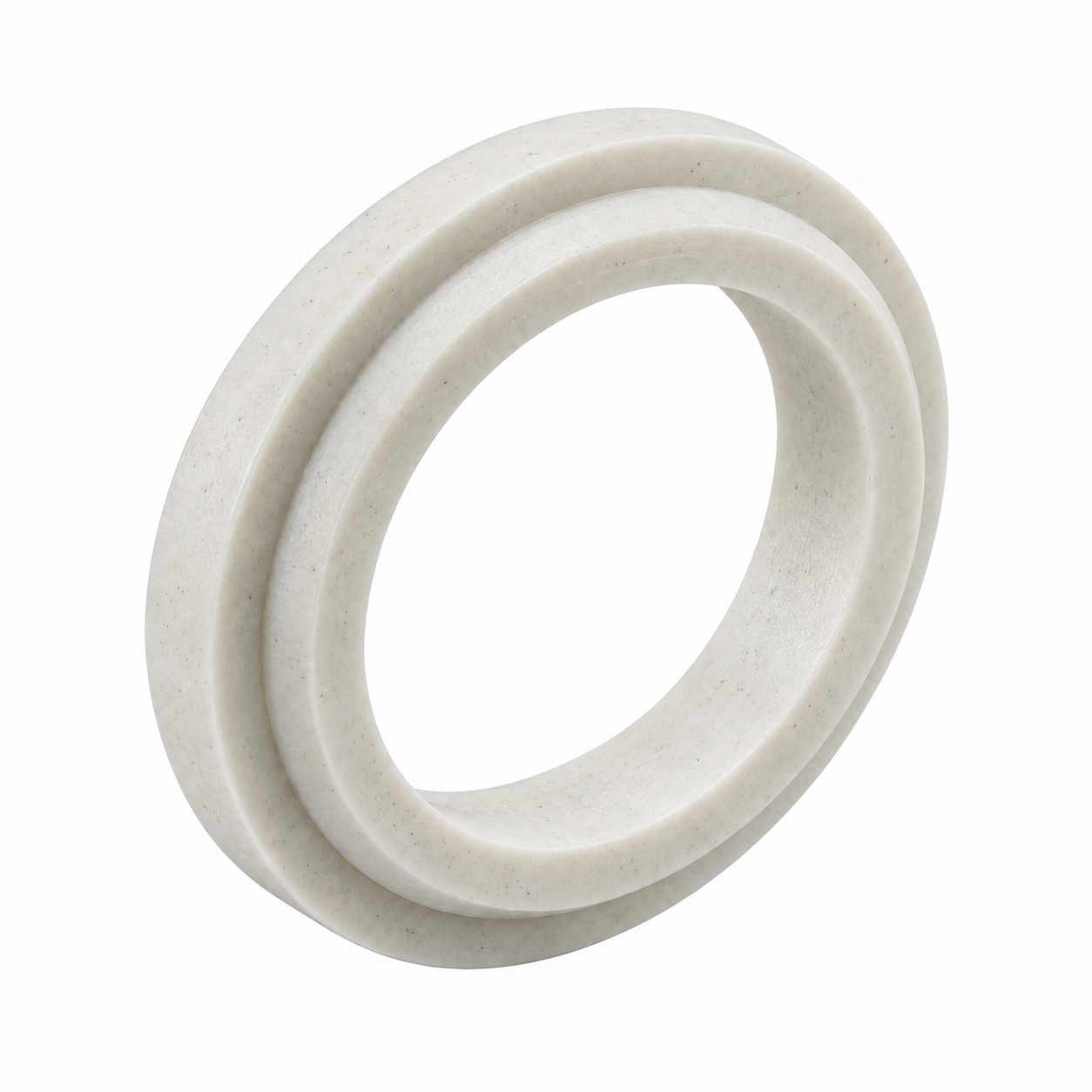 Off-white glass-filled PTFE sealing ring